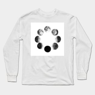 Moon Cycle Watercolor Long Sleeve T-Shirt